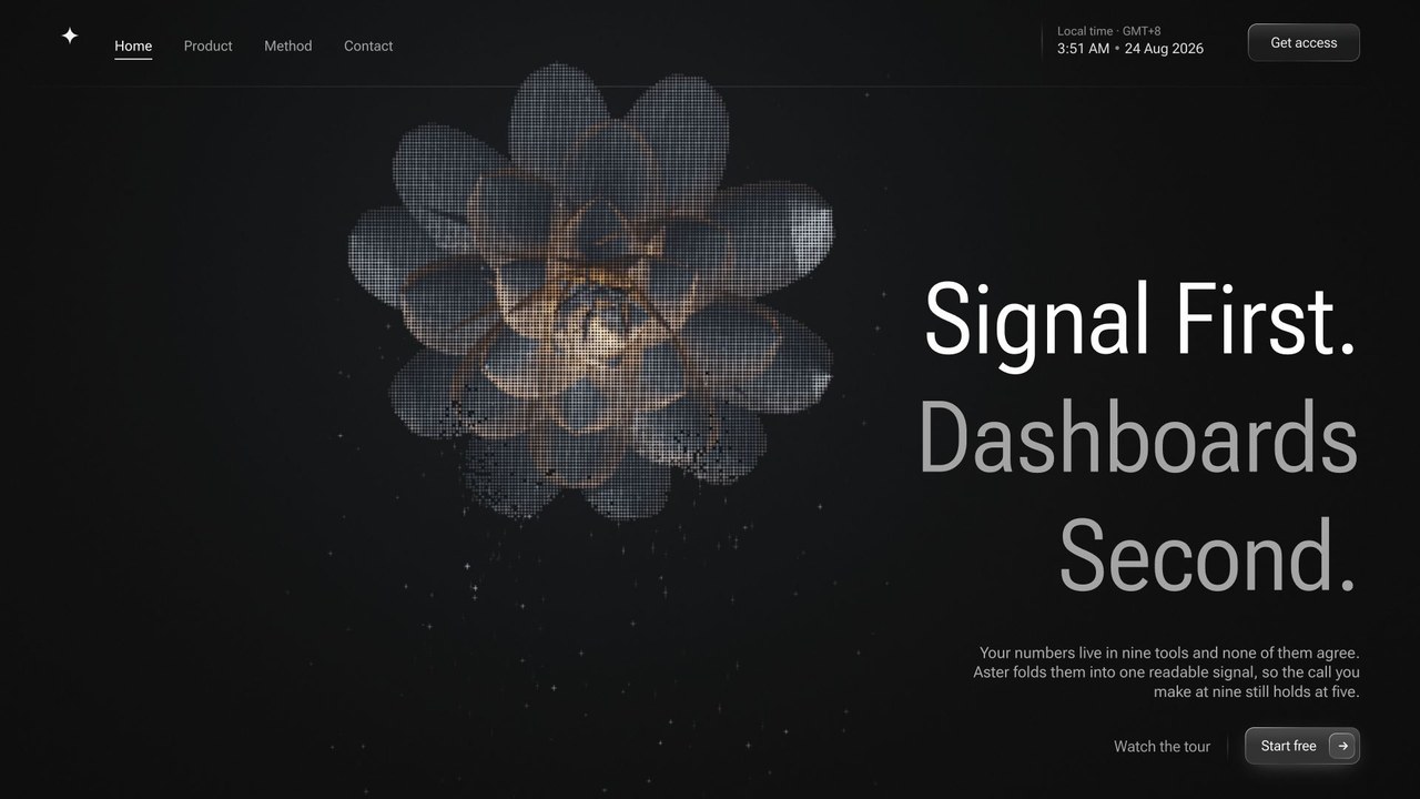 Diseño interactivo Aster Halftone Bloom