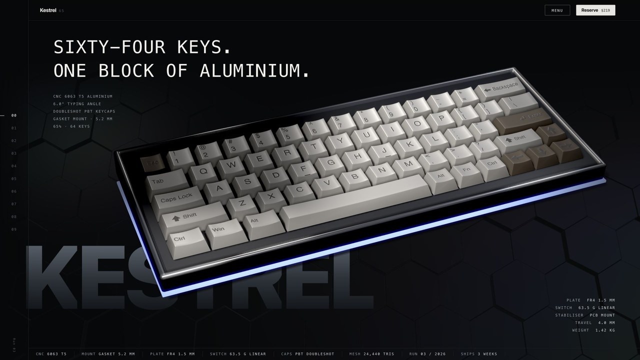 Diseño interactivo Kestrel 65